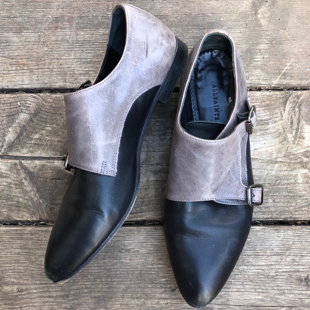 All Saints rare monk two tone pointy toe shoes